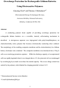 Cover page: Overcharge protection for rechargeable lithium batteries using electroactive polymers