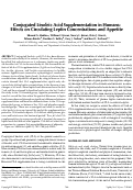 Cover page: Conjugated linoleic acid supplementation in humans: Effects on circulating leptin concentrations and appetite