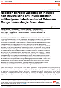 Cover page: Replicon particle vaccination induces non-neutralizing anti-nucleoprotein antibody-mediated control of Crimean-Congo hemorrhagic fever virus.