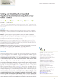 Cover page: Validity and Reliability of an Expanded Vegetable Questionnaire Among Elementary School Children.