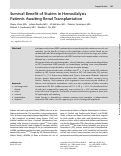 Cover page: Survival Benefit of Statins in Hemodialysis Patients Awaiting Renal Transplantation