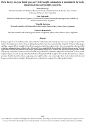 Cover page: How heavy do you think you are? Self-weight estimation is modulated by body dissatisfaction and weight concerns.