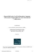 Cover page: Disposal R&amp;D in the Used Fuel Disposition Campaign: A Discussion of Opportunities for Active International Collaboration