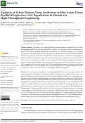 Cover page: Analysis of Citrus Tristeza Virus Incidences within Asian Citrus Psyllid (Diaphorina citri) Populations in Florida via High-Throughput Sequencing