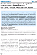 Cover page: Next-Generation Sequencing Reveals Significant Bacterial Diversity of Botrytized Wine