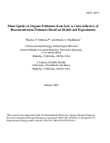 Cover page: Plant Uptake of Organic Pollutants from Soil: A Critical Review of Bioconcentration 
Estimates Based on Models and Experiments