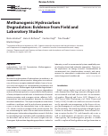 Cover page: Methanogenic Hydrocarbon Degradation: Evidence from Field and Laboratory Studies