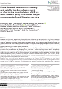 Cover page: Distal femoral extension osteotomy and patellar tendon advancement or shortening in ambulatory children with cerebral palsy: A modified Delphi consensus study and literature review.