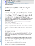 Cover page: Detection of somatic mutations and HPV in the saliva and plasma of patients with head and neck squamous cell carcinomas