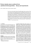 Cover page: Photon density waves scattered from cylindrical inhomogeneities: theory and experiments.