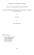 Cover page: Three essays on teacher quality and educational production