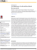 Cover page: Cell Blebbing in Confined Microfluidic Environments.