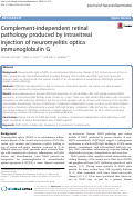 Cover page: Complement-independent retinal pathology produced by intravitreal injection of neuromyelitis optica immunoglobulin G