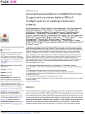 Cover page: Coronavirus surveillance in wildlife from two Congo basin countries detects RNA of multiple species circulating in bats and rodents