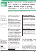 Cover page: Remote exposure to secondhand tobacco smoke is associated with lower exercise capacity through effects on oxygen pulse, a proxy of cardiac stroke volume