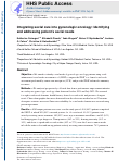 Cover page: Integrating social care into gynecologic oncology: Identifying and addressing patients social needs.