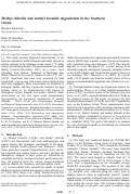 Cover page: Methyl chloride and methyl bromide degradation in the Southern Ocean