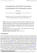 Cover page: A horizontal-strip LLT polynomial is determined by its weighted graph