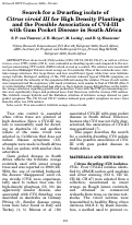 Cover page: Search for a Dwarfing isolate of Citrus viroid III for High Density Plantings and the Possible Association of CVd-III with Gum Pocket Disease in South Africa