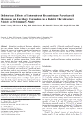 Cover page: Deleterious Effects of Intermittent Recombinant Parathyroid Hormone on Cartilage Formation in a Rabbit Microfracture Model: a Preliminary Study