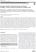 Cover page: Geographic Variation in Salt Marsh Structure and Function for Nekton: a Guide to Finding Commonality Across Multiple Scales