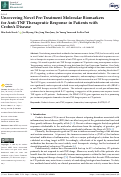 Cover page: Uncovering Novel Pre-Treatment Molecular Biomarkers for Anti-TNF Therapeutic Response in Patients with Crohns Disease.