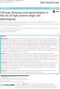 Cover page: Cell type discovery and representation in the era of high-content single cell phenotyping