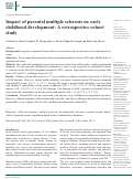 Cover page: Impact of parental multiple sclerosis on early childhood development: A retrospective cohort study