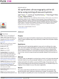 Cover page: 3D ophthalmic ultrasonography at the slit lamp using existing ultrasound systems.