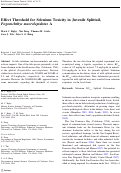 Cover page: Effect Threshold for Selenium Toxicity in Juvenile Splittail, Pogonichthys macrolepidotus A