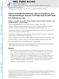 Cover page: Adolescent Health Risk Behaviors, Adverse Experiences, and Self-reported Hunger: Analysis of 10 States from the 2019 Youth Risk Behavior Surveys.