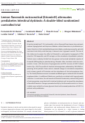 Cover page: Lemon flavonoids nutraceutical (Eriomin®) attenuates prediabetes intestinal dysbiosis: A double-blind randomized controlled trial.