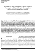 Cover page: Feasibility of Three-Dimensional Optical Coherence Tomography and Optical Doppler Tomography of Malignancy in Hamster Cheek Pouches