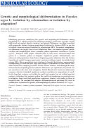 Cover page: Genetic and morphological differentiation in Populus nigra L.: isolation by colonization or isolation by adaptation?