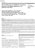 Cover page: Survival After Severe COVID-19: Long-Term Outcomes of Patients Admitted to an Intensive Care Unit