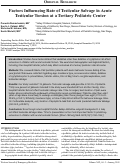 Cover page: Factors Influencing Rate of Testicular Salvage in Acute Testicular Torsion at a Tertiary Pediatric Center