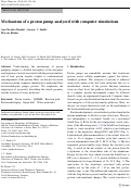 Cover page: Mechanism of a proton pump analyzed with computer simulations