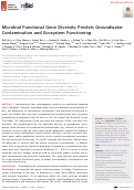 Cover page: Microbial Functional Gene Diversity Predicts Groundwater Contamination and Ecosystem Functioning