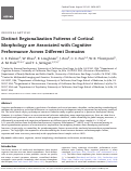 Cover page: Distinct Regionalization Patterns of Cortical Morphology are Associated with Cognitive Performance Across Different Domains