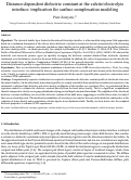 Cover page: Distance-dependent dielectric constant at the calcite/electrolyte interface: Implication for surface complexation modeling