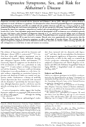 Cover page: Depressive symptoms, sex, and risk for Alzheimer's disease