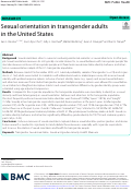 Cover page: Sexual orientation in transgender adults in the United States.