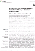 Cover page: Ego-Dissolution and Psychedelics: Validation of the Ego-Dissolution Inventory (EDI)