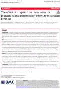 Cover page: The effect of irrigation on malaria vector bionomics and transmission intensity in western Ethiopia.