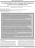 Cover page: An Academic Relative Value Unit System: Do Transparency, Consensus, and Accountability Work?