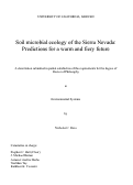 Cover page: Soil microbial ecology of the Sierra Nevada: Predictions for a warm and fiery future