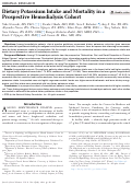 Cover page: Dietary Potassium Intake and Mortality in a Prospective Hemodialysis Cohort.