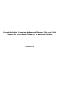 Cover page: Beyond the Ballot: Evaluating the Impact of Priming Effects on Public Support for Lowering the Voting Age in American Elections