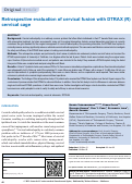 Cover page: Retrospective evaluation of cervical fusion with DTRAX (R) cervical cage