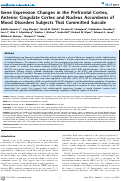 Cover page: Gene Expression Changes in the Prefrontal Cortex, Anterior Cingulate Cortex and Nucleus Accumbens of Mood Disorders Subjects That Committed Suicide